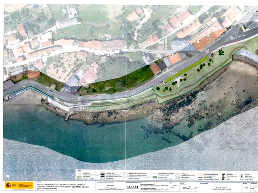 Planos do proxecto da union do Paseo entre Cee e Corcubion