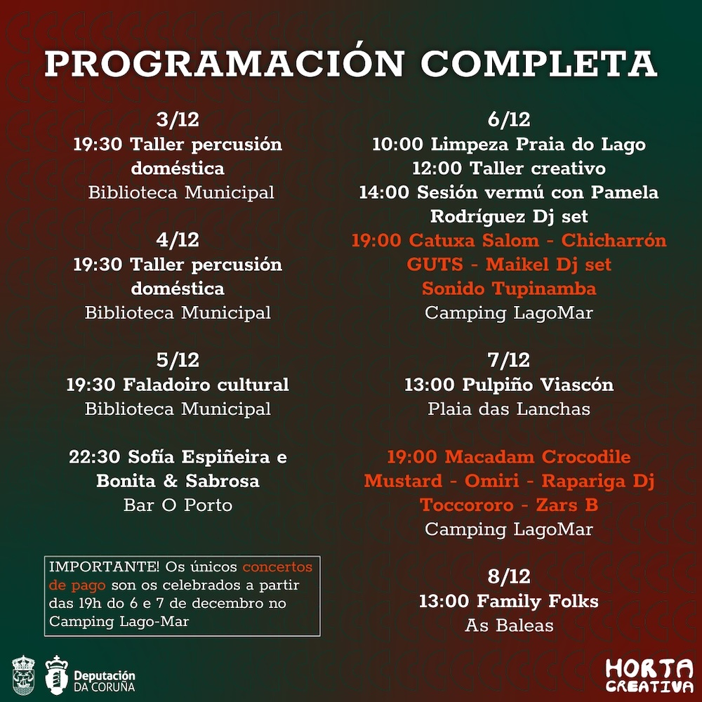 Porgrama Festival Comarea Muxia 2024