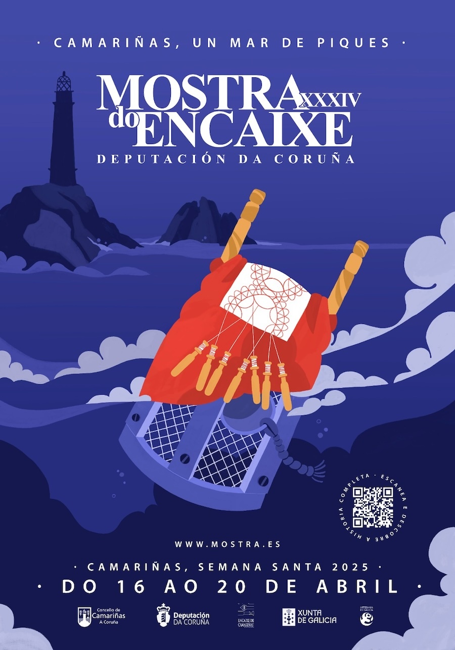 Cartel XXXIV Mostra de Encaixe de Camarinas 2025