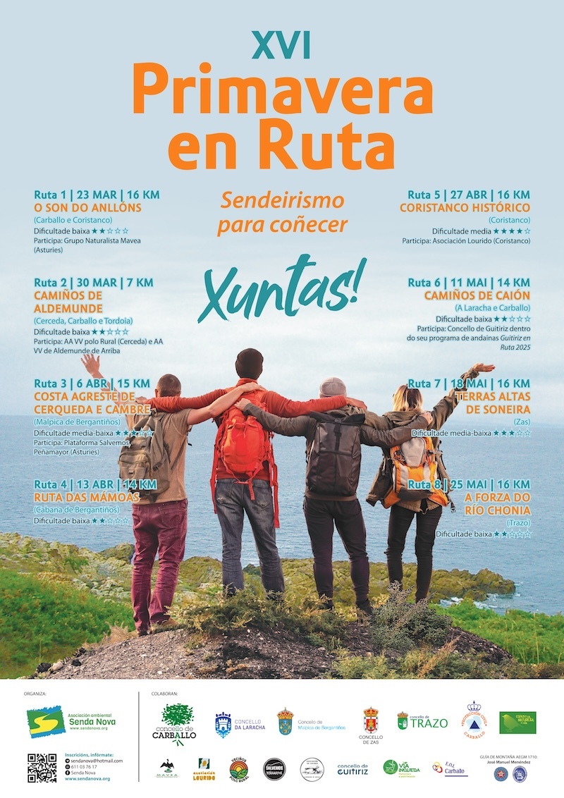 Cartel Primavera en Ruta Senda Nova Carballo 2025