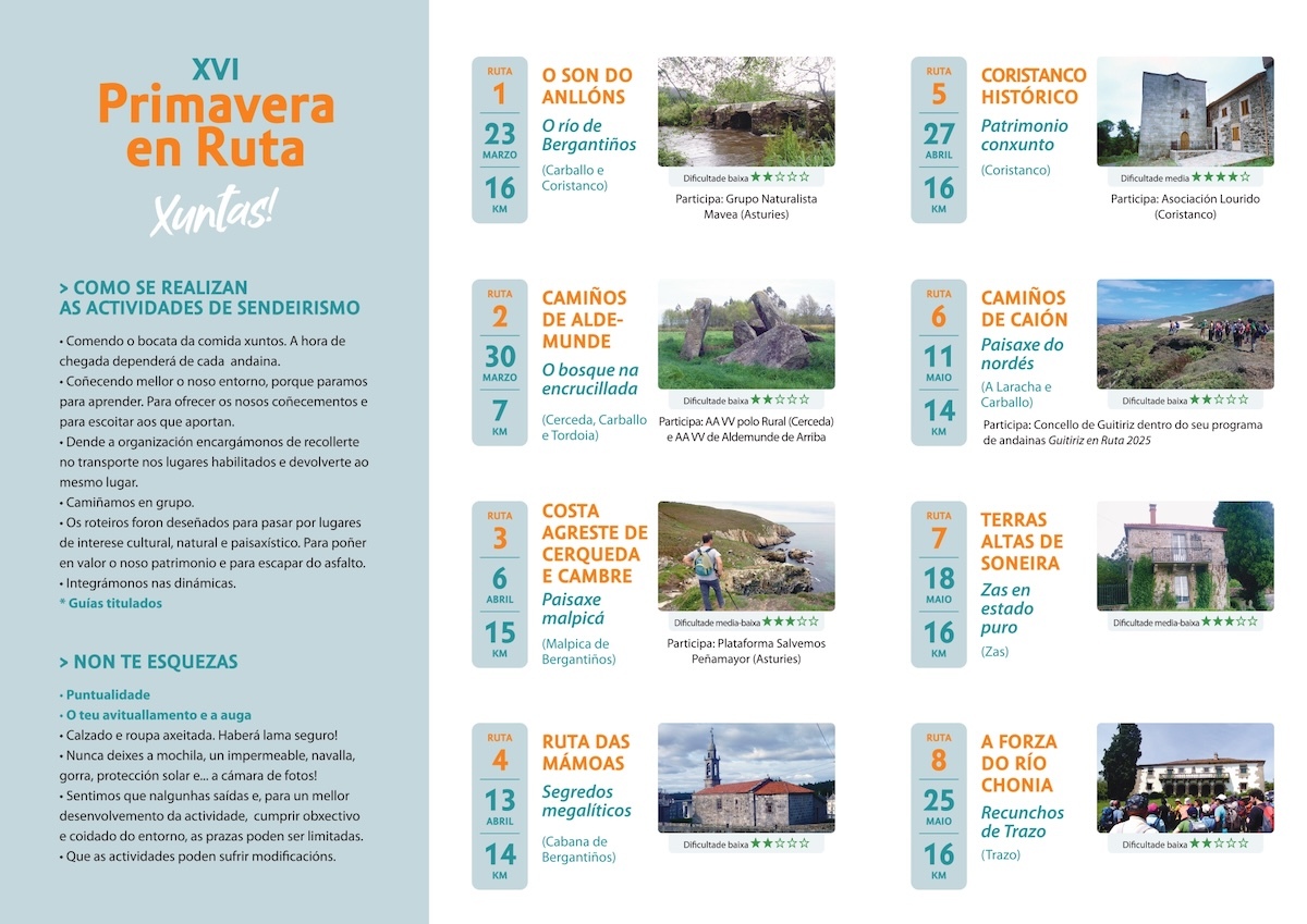 Primavera en Ruta Senda Nova Carballo 2025 programa