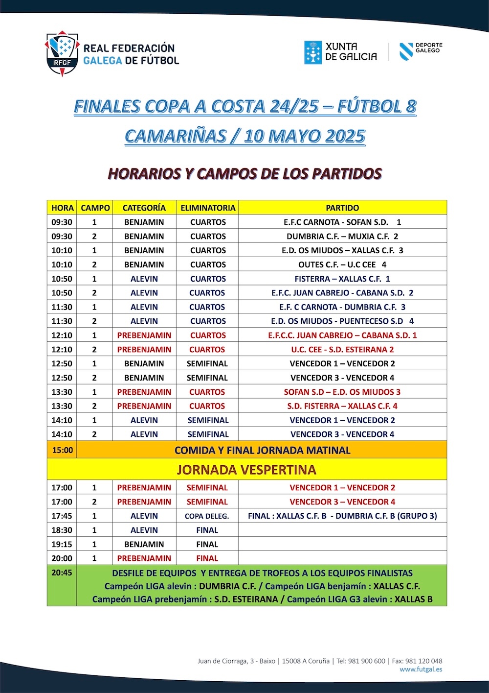 horario finales F8 A Costa 2025 copia