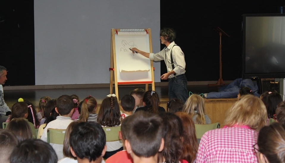 Nando Leston no cole de Carnota