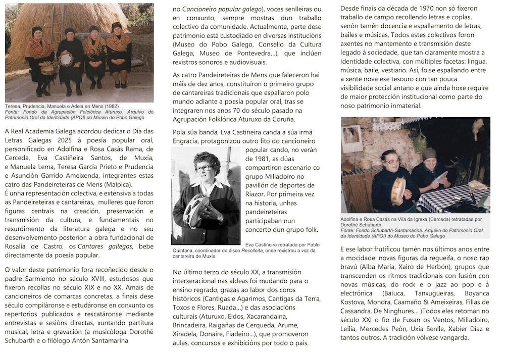 Diptico informativo Mes das Letras Gaegas Zas