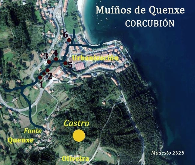 Mapa dos Muinos de Quenxe