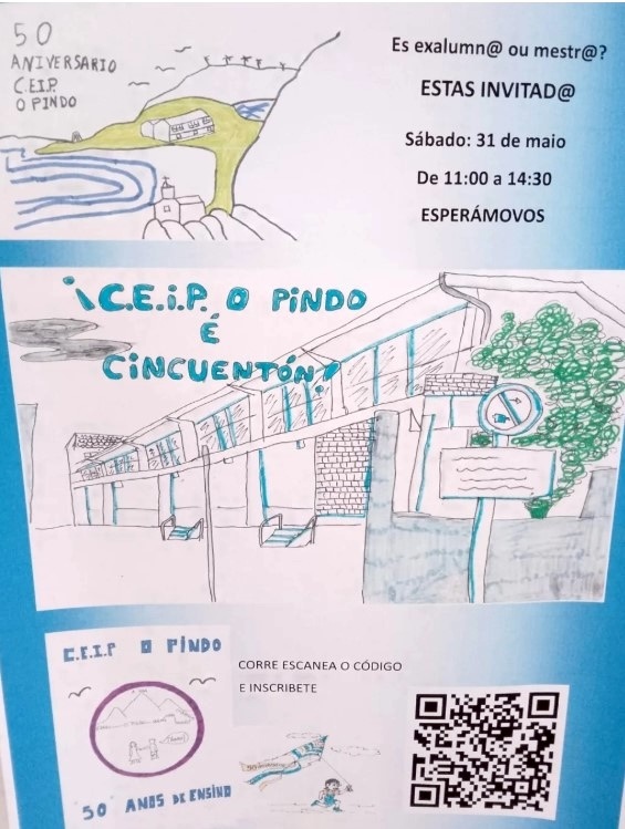 Cartel 50 anos do CEIP O Pindo