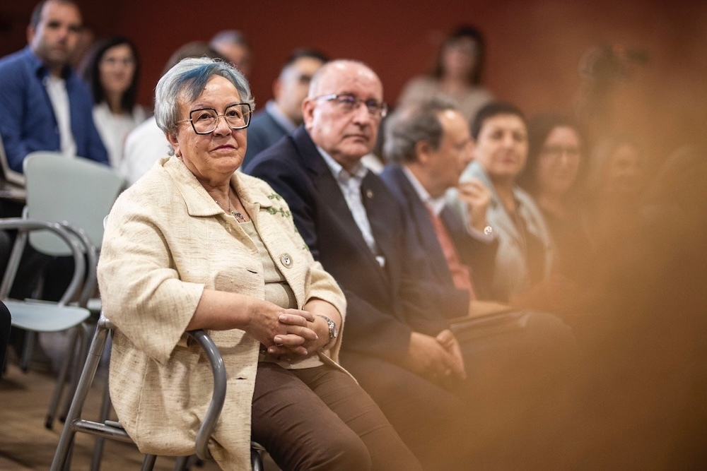 Carmen Riveiro na Xornada artesania do lino en Zas