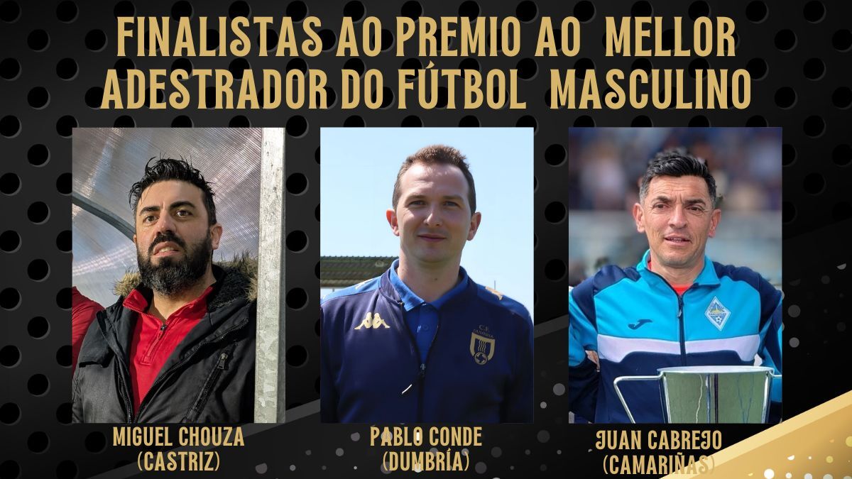 Finalistas Mellor Adestrador Masc ala Futbol da Costa 2025