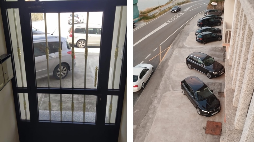 Coches invadindo as beirarruas en Fisterra 2