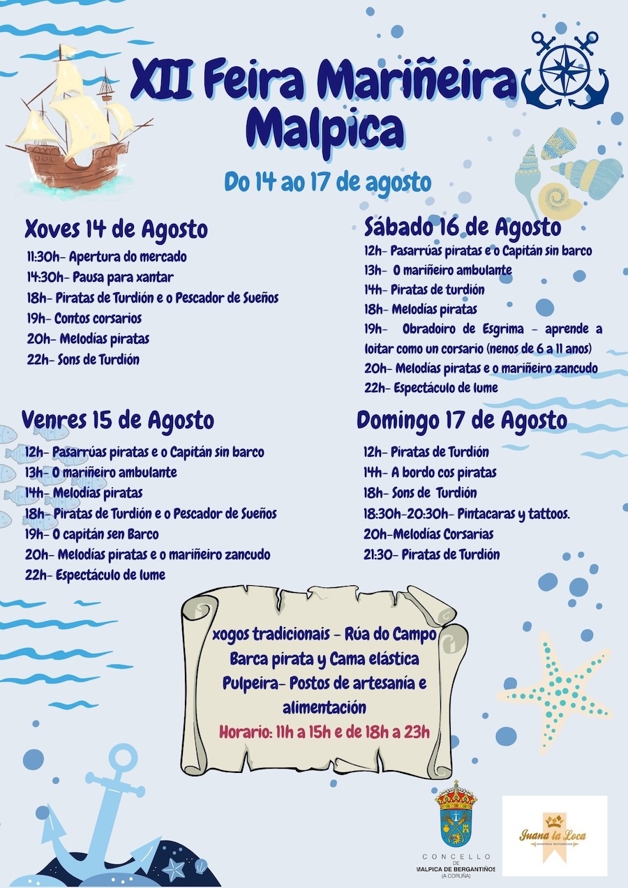 Programación Malpica 2025 Feira Marineira