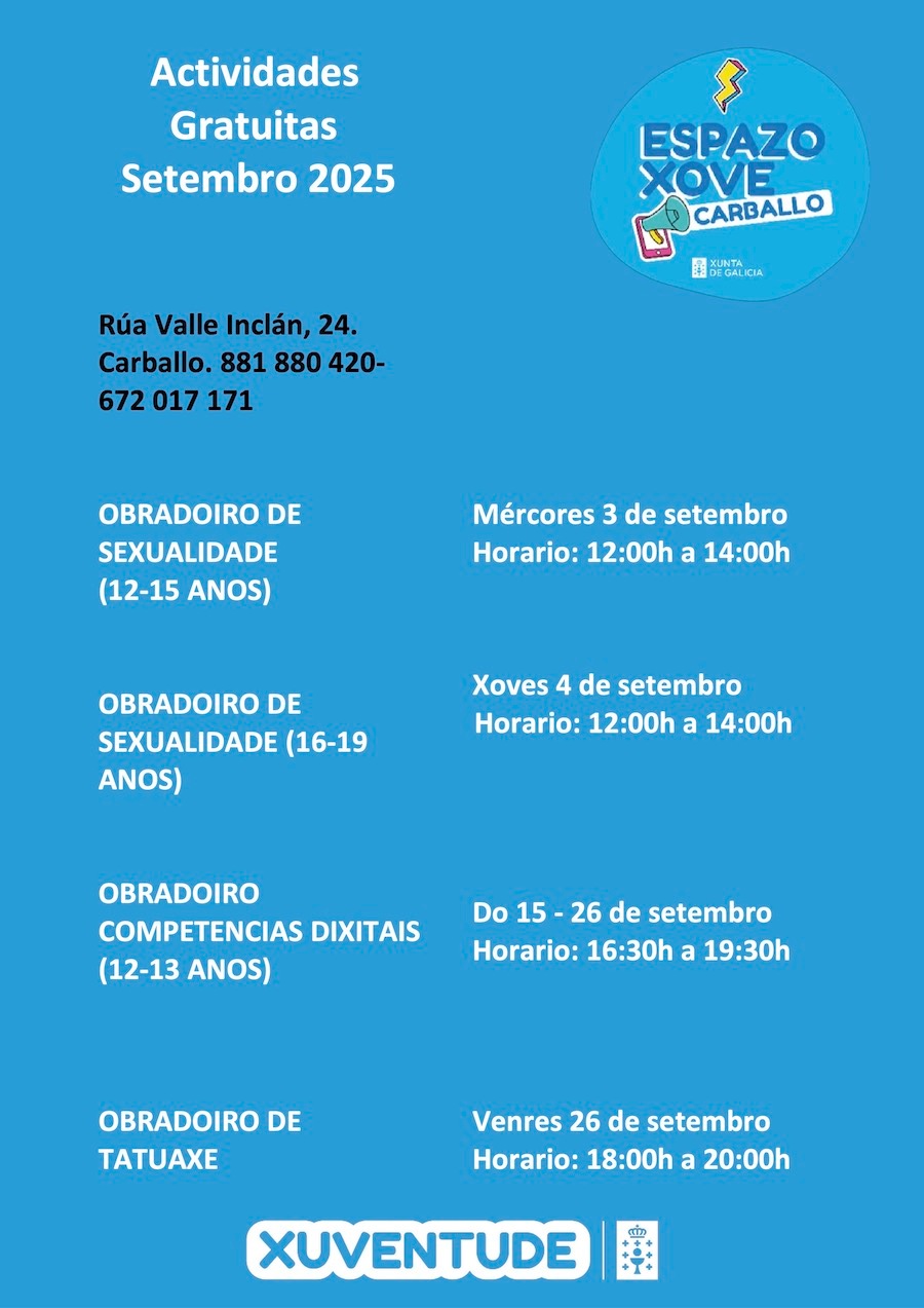 ACtividades Espazo Xove Carballo