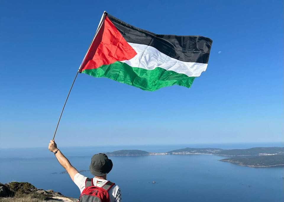 Bandeira de palestina na Moa do Monte Pindo