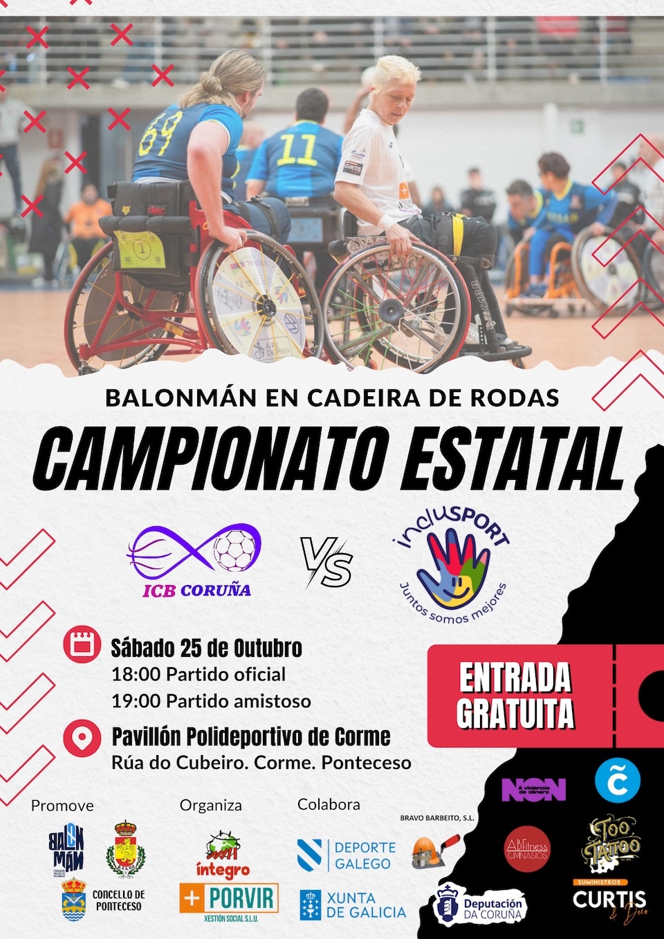 cartel Campionato Balonmán silla de ruedas Corme