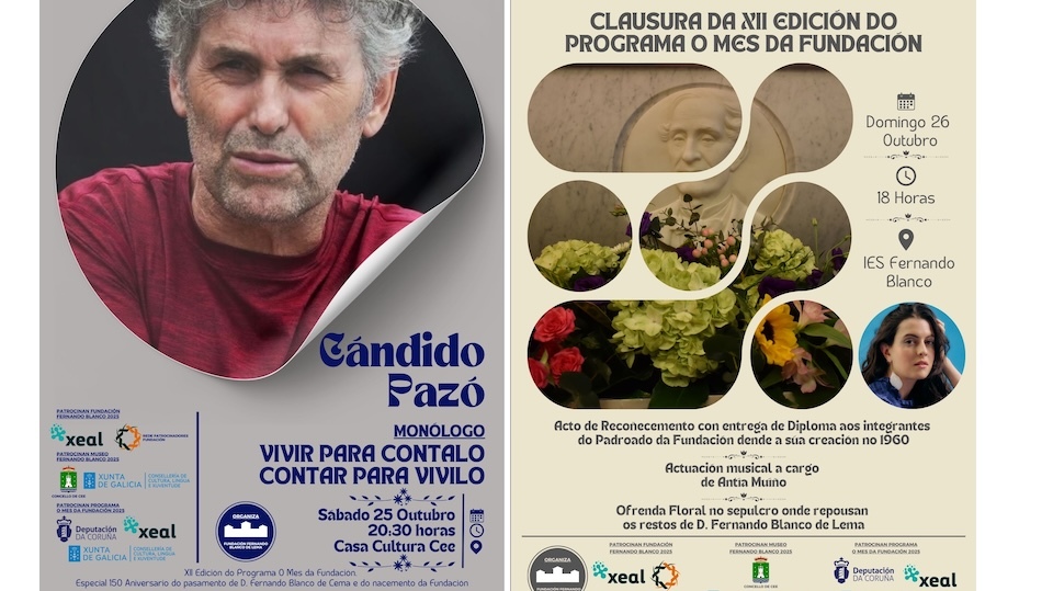 candido Pazo e Antia Muino no Mes da Fundacion Fernando Blanco de Cee