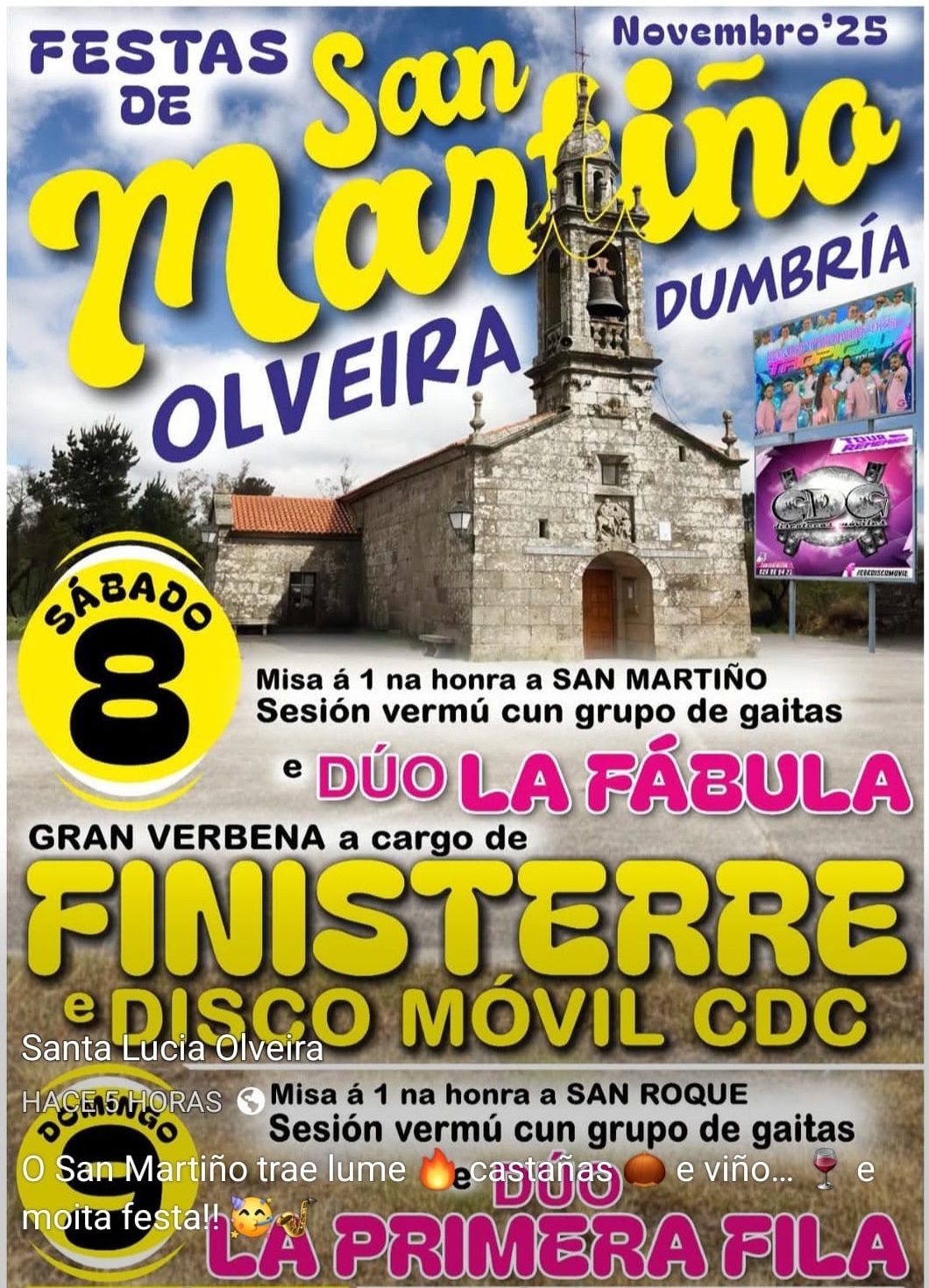 Festas de San Martino de Olveira-Dumbria 2025