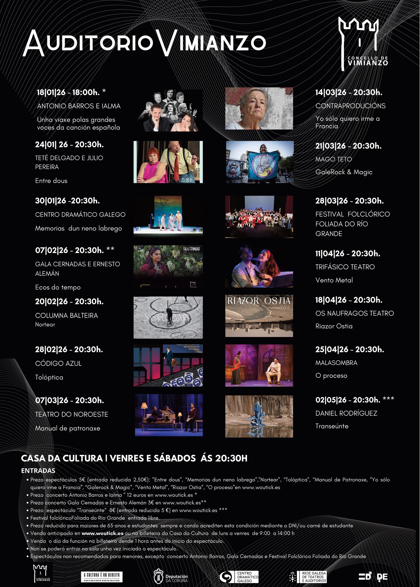 Programa Auditorio Vimianzo xaneiro-maio 2026