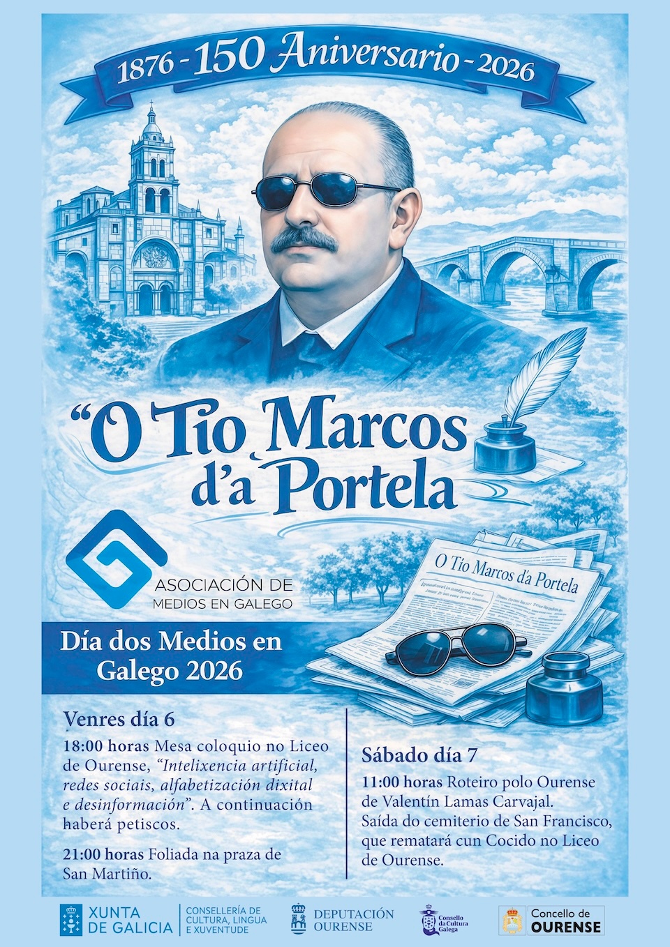 Cartel dos Dia dos Medios en Galego 2026