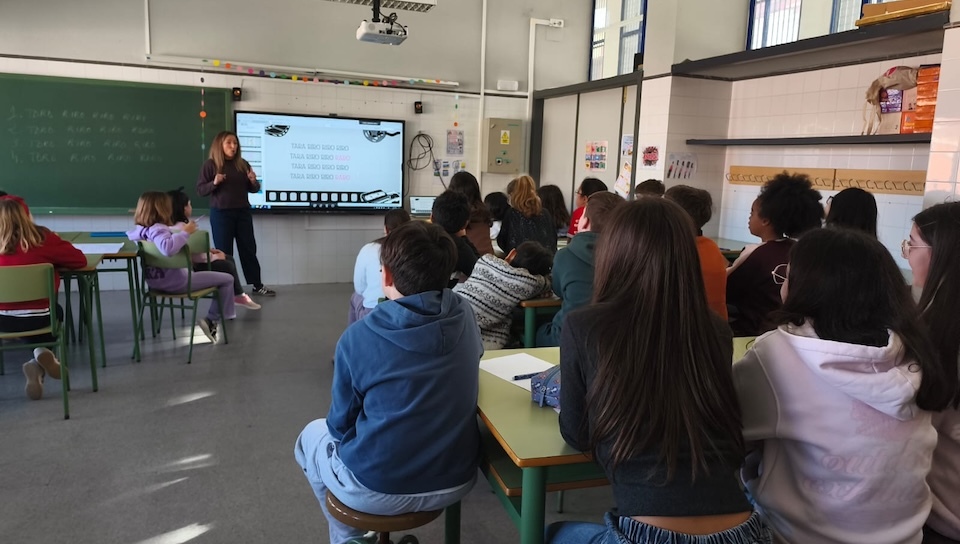 Lupe Blanco no Colexio de Corcubion