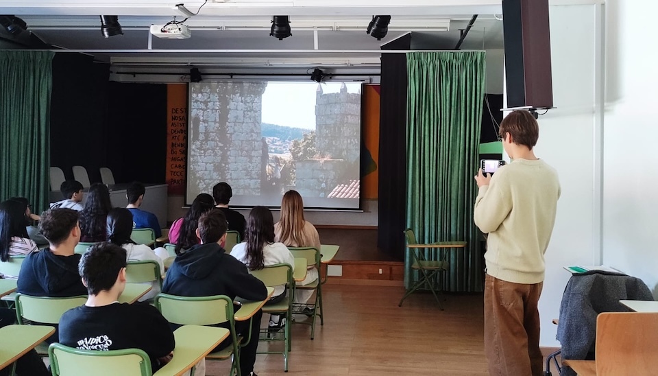 Alejandro Gandara no IES de Baio coa Costa e os Castelos