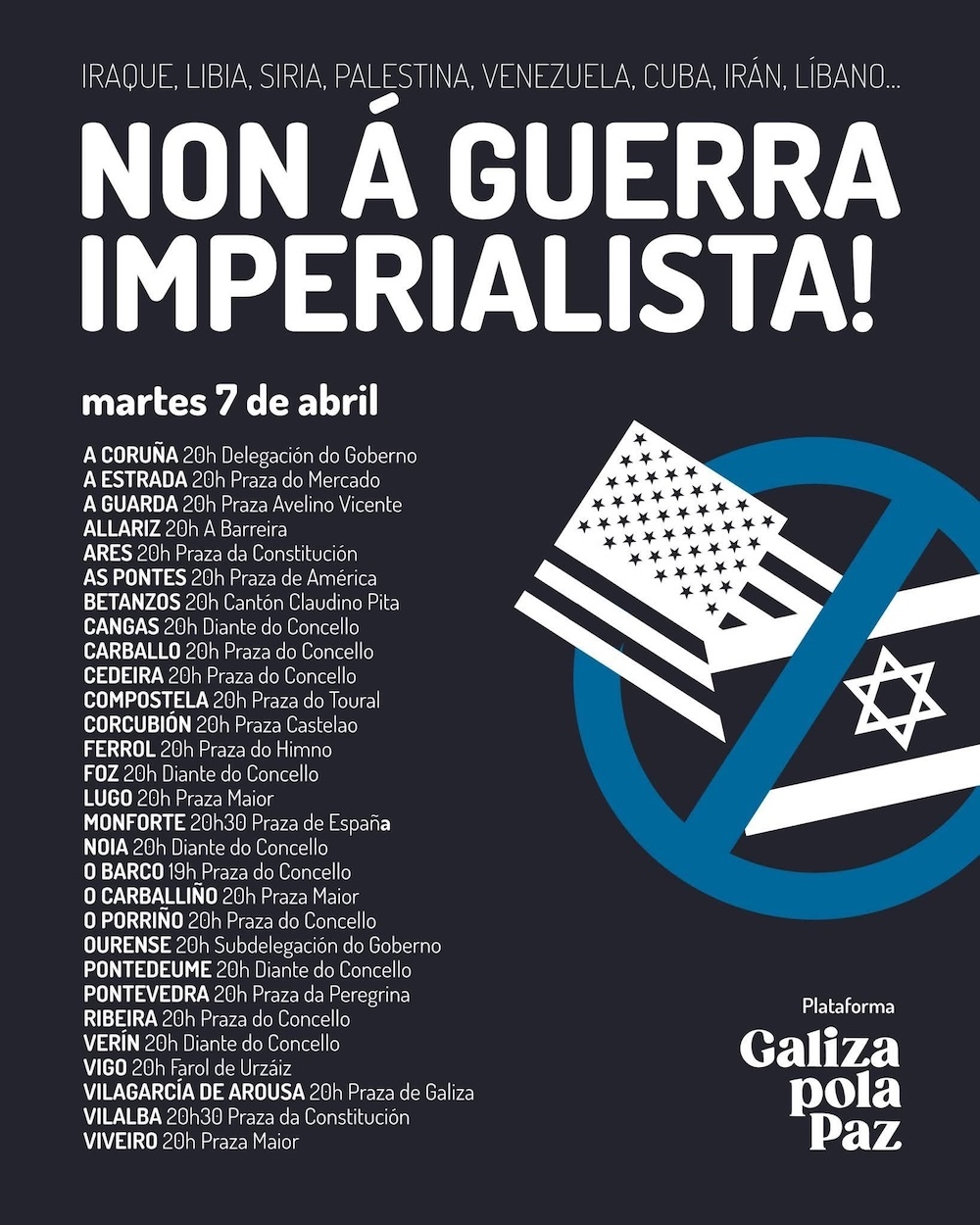 Cartaz concentracións non a guerra