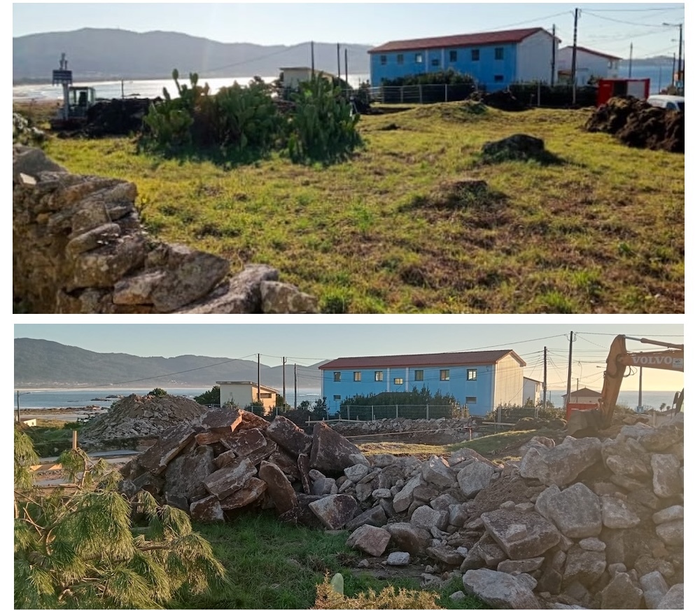 antes e despois das obras en Carnota