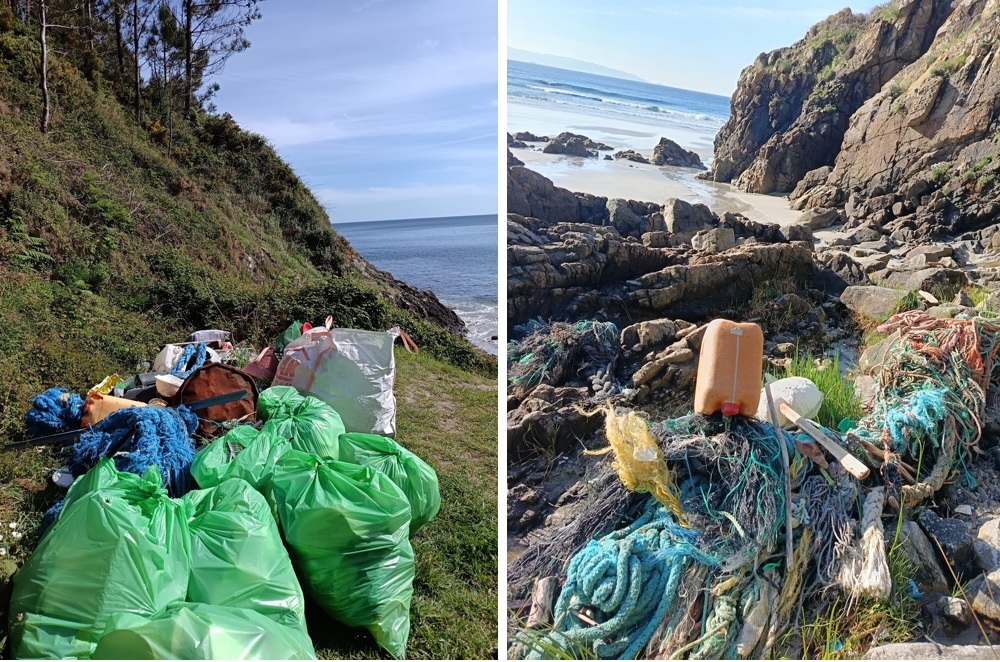 Asi estaba a praia de Talon en Fisterra