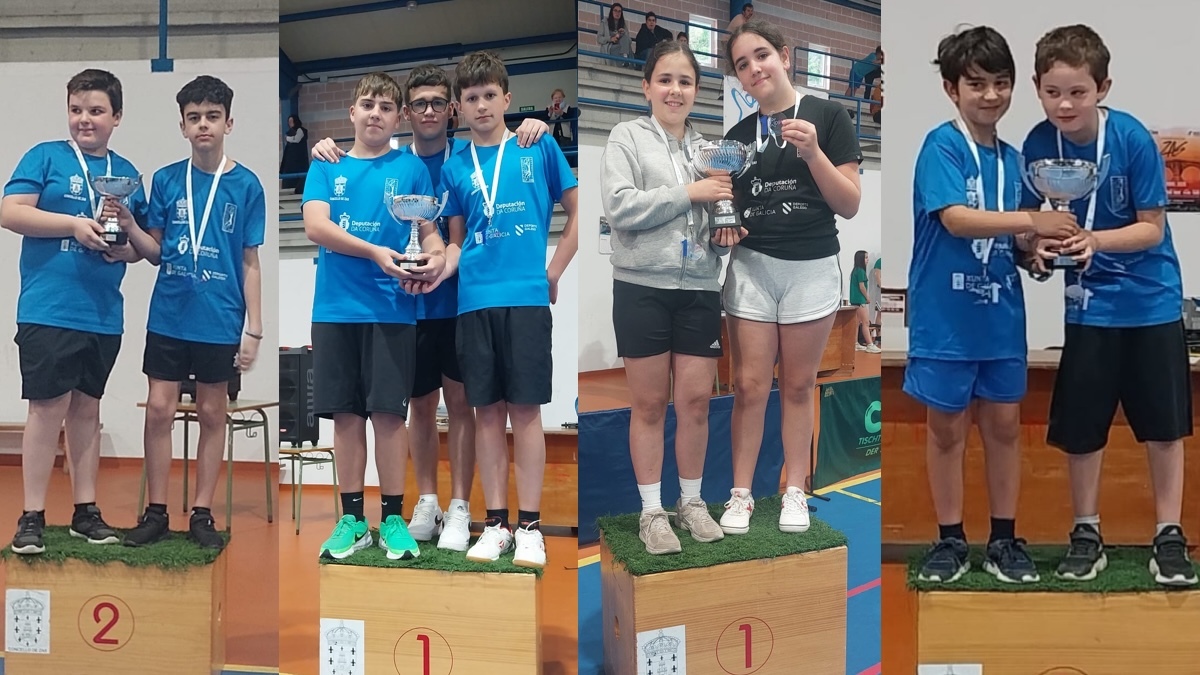 Podios do AD Zas no Campionato Intercomarcal de tenis de mesa