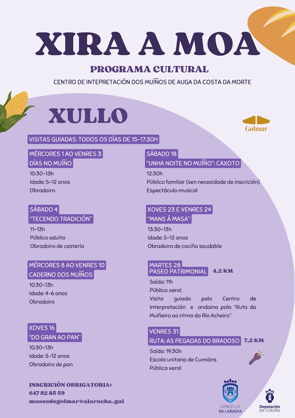 Programa Xira a Moa Museo Muinos Golmar Laracha