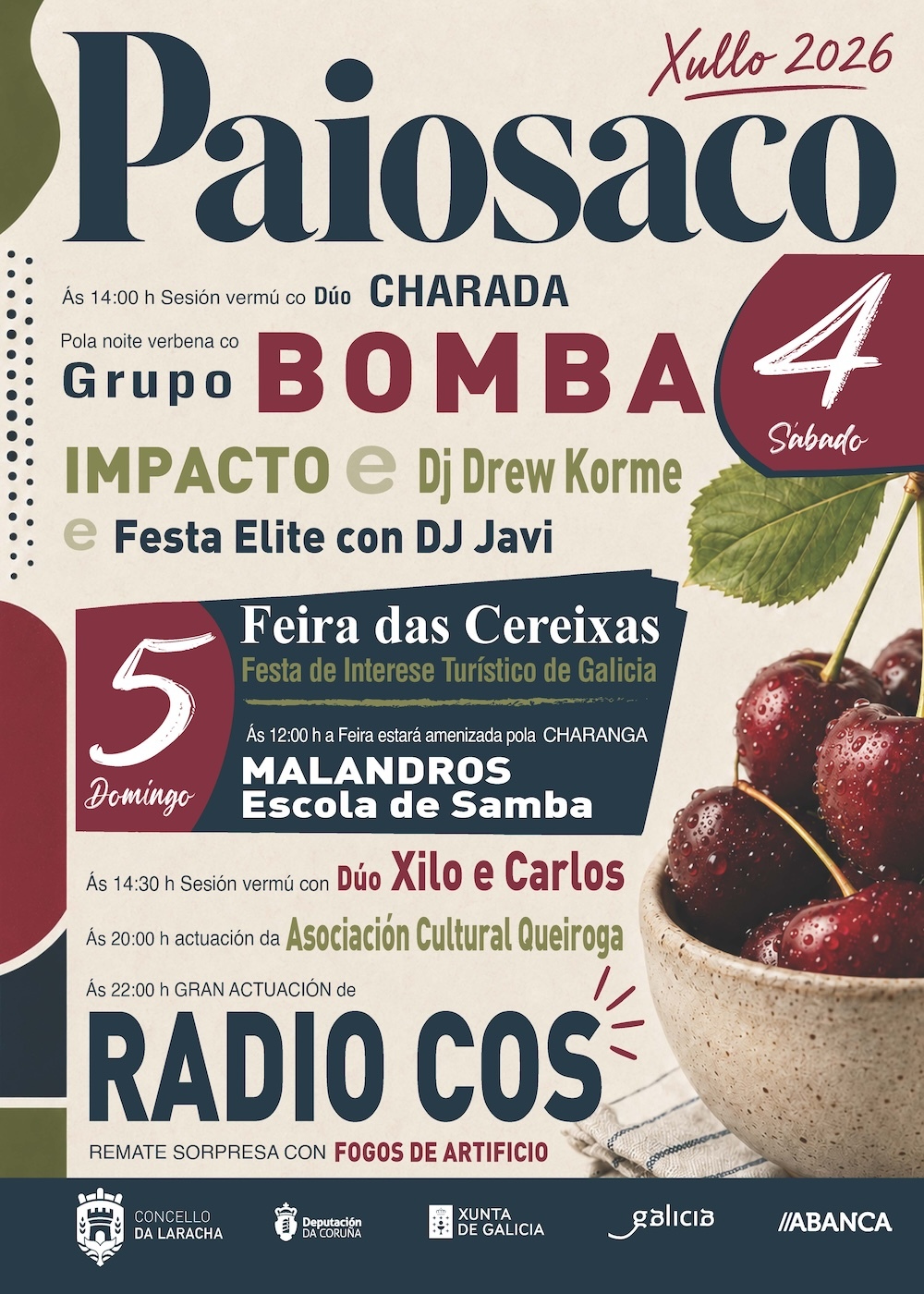 Cartel Festa das Cereixas Laracha 2026