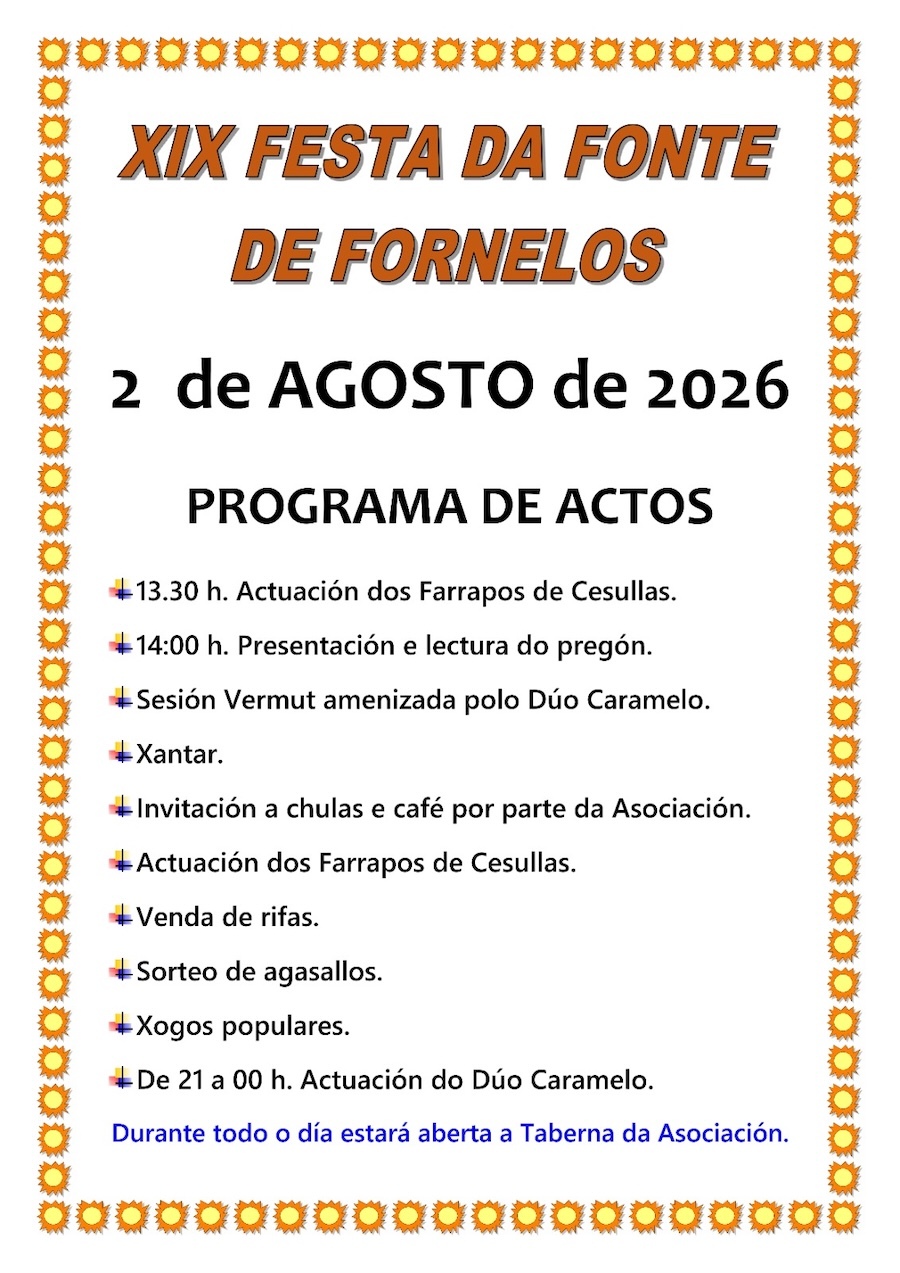 Programa da XIX Festa da Fonte de Fornelos